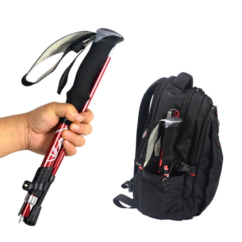 5-Section Folding Trekking Pole – Telescopic Hiking Stick for Camping, Nordic Walking, Travel